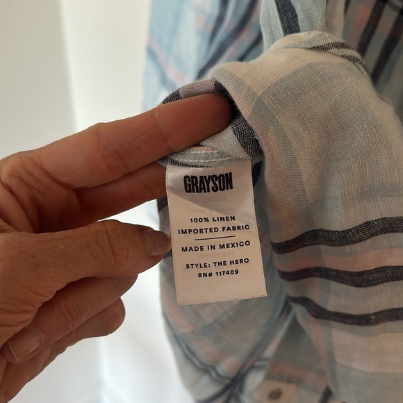 Grayson “The Hero” 100% Linen Button Down Shirt – Small – Great Fall Layers - Picture 5 of 8